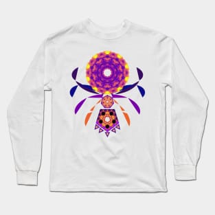 Mandala Orb Web Spider | Amethyst Ruby Citrine Yellow Red Purple White Long Sleeve T-Shirt